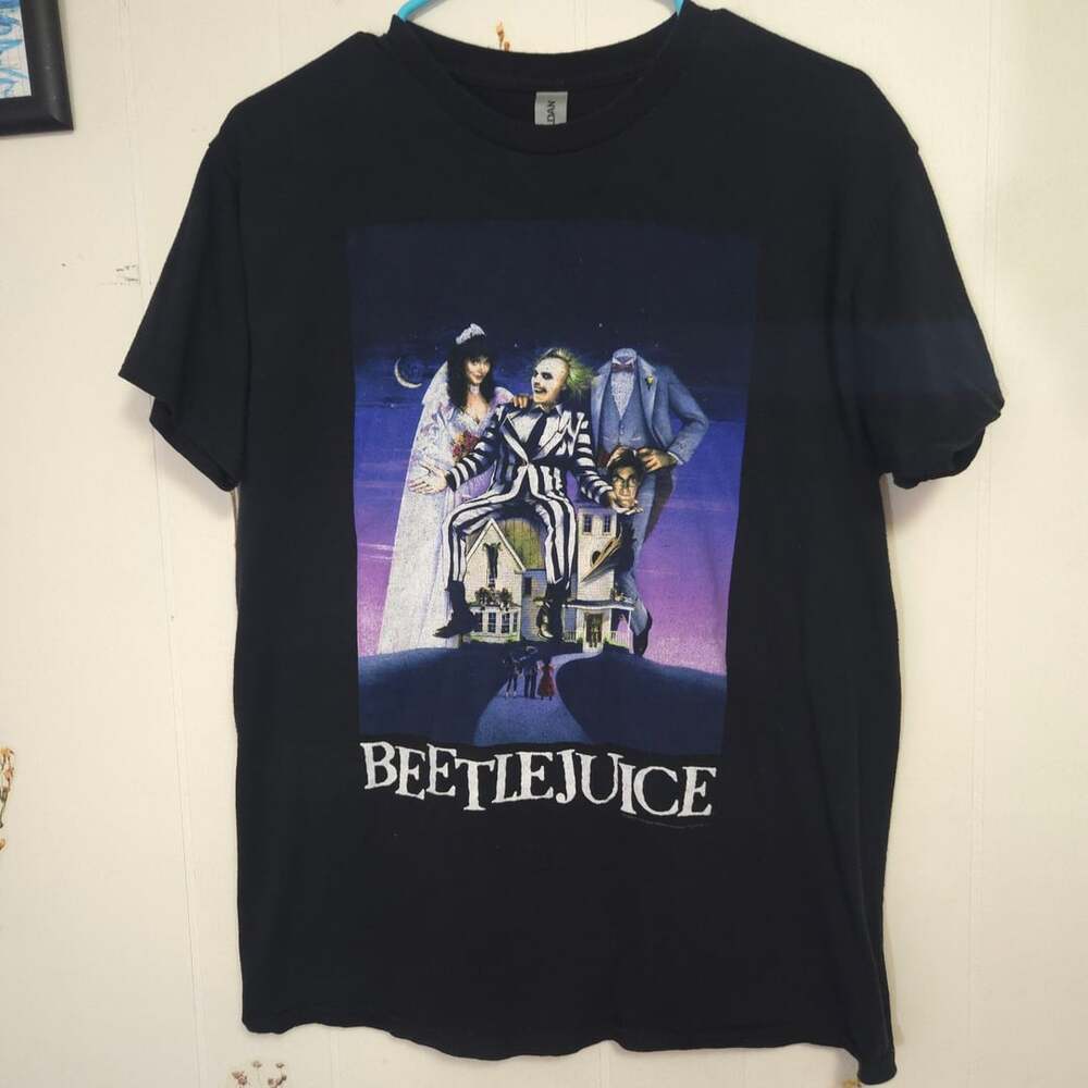Gildan Heavy Cotton Beetlejuice Movie Poster Graphic T-Shirt Medium